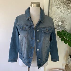 NWT Tahari cotton blend  wash denim jean jacket size PL